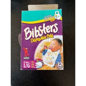 Bibsters Disposable Bibs Sesame Street Large open box 6 Months+, 16 count
